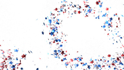 (Mehrere Werte)Confetti - Red white blue shiny confetti Confetti on white background, isolate, tricolor concept,