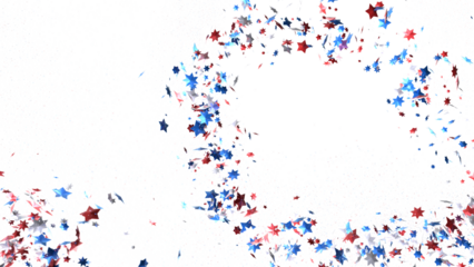 (Mehrere Werte)Confetti - Red white blue shiny confetti Confetti on white background, isolate, tricolor concept,