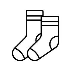 knit socks icon, national sock day line art, sock day icon - simple black line art icon of knit socks, for national sock day celebrations. sock day vector art.
