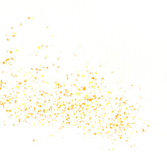 Banner with golden stars decoration. Festive border with falling glitter dust and stars.