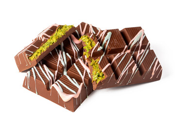 Trend chocolate; Dubai chocolate is made with pistachio paste and kadayif.