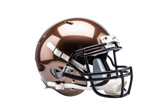 Bronze American Football Helmet, Protective Gear, Sports Equipment