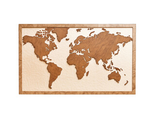 Wooden World Map Carved Relief Global Geography Art Decor