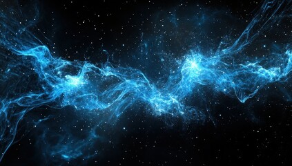 Celestial Nebula: A Symphony of Blue Cosmic Dust and Stars