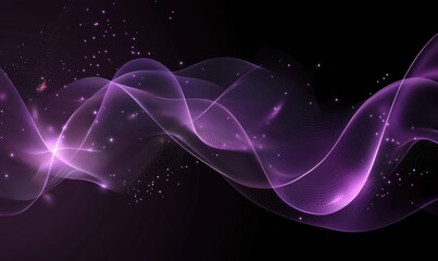 Abstract Purple Waves with Sparkles