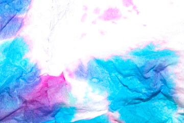 Paper Screwed Up Tissue With Pastel Watercolor Paints in Multicolour Rainbow For Background