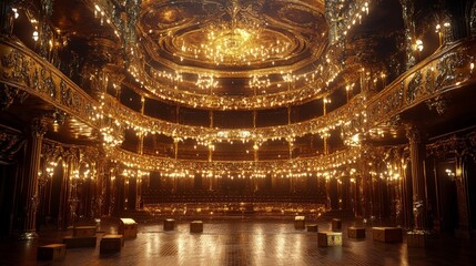 Obraz premium Golden Grand Opera House Interior Stunning Design