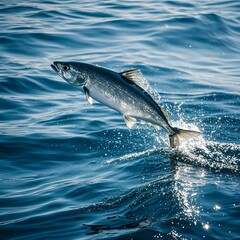 Fototapeta premium fish jumping in the middle of the sea