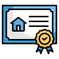 Certificate  Icon Element For Design