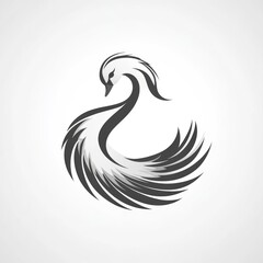 Fototapeta premium Elegant stylized swan design.