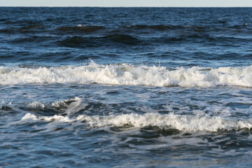 Fototapeta premium Beautiful waves on the Baltic Sea in Poland.