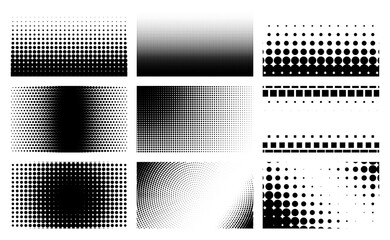 vector halftone dotted gradient banners