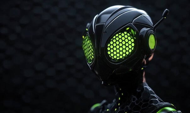 Futuristic Alien Technology Helmet