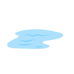 Water spill puddle. Blue liquid shape