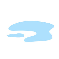 Water spill puddle. Blue liquid shape