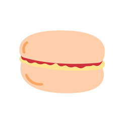 Isolated hand drawn macaroon on white background