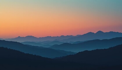 Fototapeta premium A minimalist silhouette of rolling hills under a vibrant sky