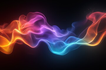 Obraz premium Vibrant abstract wave of colorful light on dark background