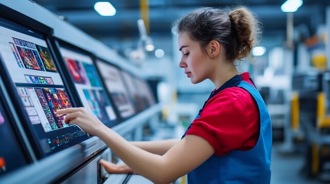 Print Operator Reviewing Digital Proofs Before Full-Scale Production