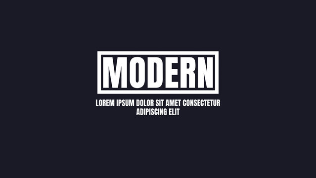 Modern Motion Typography