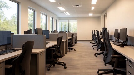 High-End Corporate Office with Digital Devices and Professional Furniture