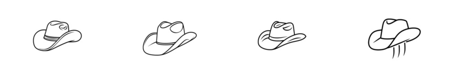 A hand-drawn ink sketch of a cowboy, sheriff, or farmer hat in an engraving style, featuring a modern illustration.