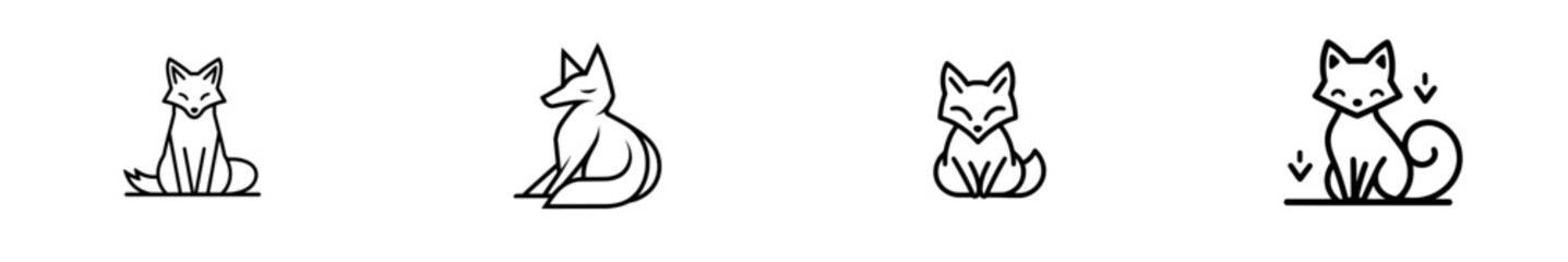 A hand-drawn ink sketch of a fox sitting, featuring a vintage-style engraving in a modern illustration.