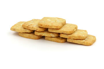 Mixed Cheese Cookies Nuts isolated on white background