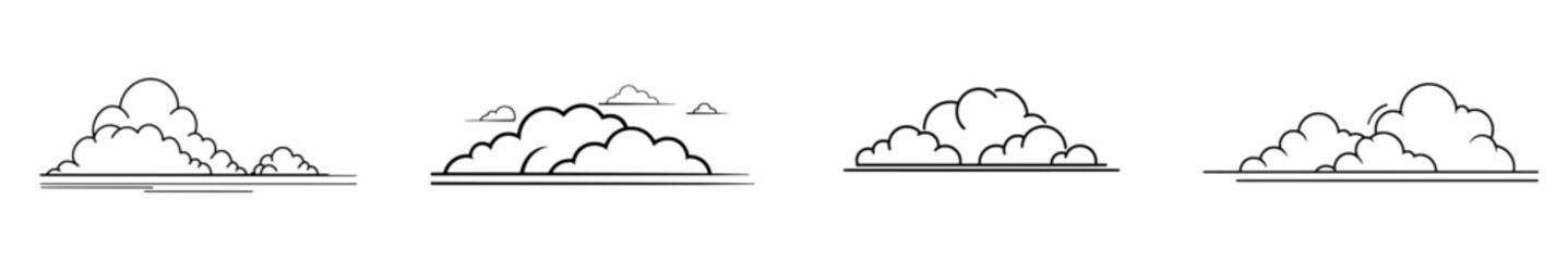 Obraz premium Contemporary blue sky with clouds. Anime clean style. Background design.