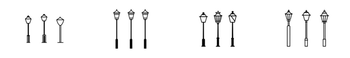 A hand-drawn ink sketch of a lamppost, featuring a modern engraved-style illustration of a street lantern.