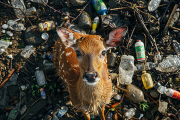 Obraz premium Generative AI conceptual illustration development of garbage recycling reusage clean safe planet