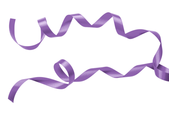 Purple satin ribbon mulberry lavender bow scroll PNG set isolated on transparent background for holiday and wedding card confetti design decoration