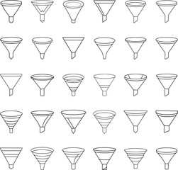 Funnel Variations Shapes, Sizes, and Line Styles Illustrated