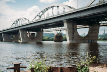 Kiev Bridge Darnitsa across the Dnieper