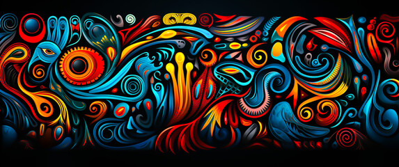 Beautifully colored ancient paintings, ancient tribal concept