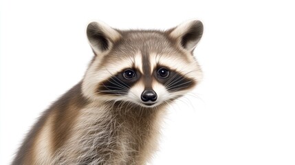 Obraz premium A close-up of a raccoon with a curious expression.