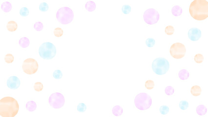 淡い水彩柄のドットが広がるイラスト　背景透過