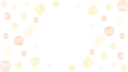 淡い水彩柄のドットが広がるイラスト　背景透過