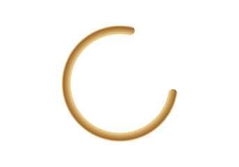 A simple golden checkbox icon in the shape of a crescent, showcasing modern minimalism.