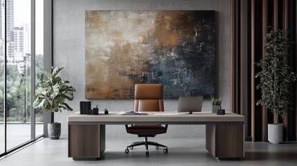 Modern Executive Office with City View