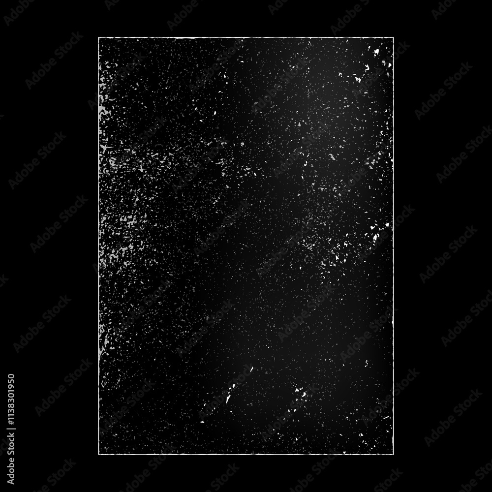 Aufkleber Old grunge paper page with grainy and scratched effect on surface. Vector isolated realistic grungy sheet with dust or damage, drawn border with empty space for text, copy place or mockup