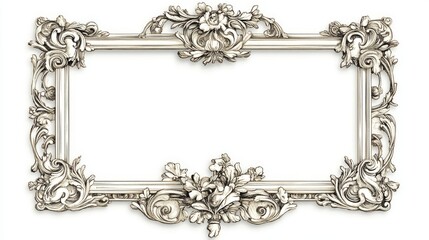 Set of vintage frames and borders isolated on white background.