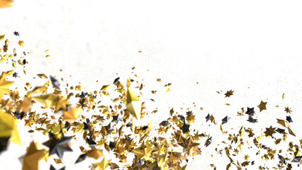 gold stars. Confetti celebration, Falling golden abstract decoration for party, birthday celebrate,