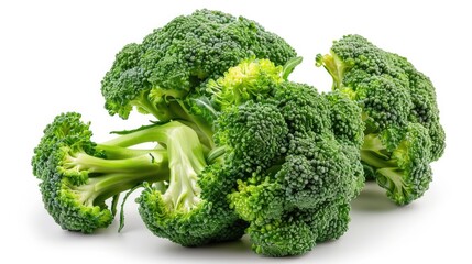 Broccoli White Background. Fresh and Raw Green Vegetable Isolated on White