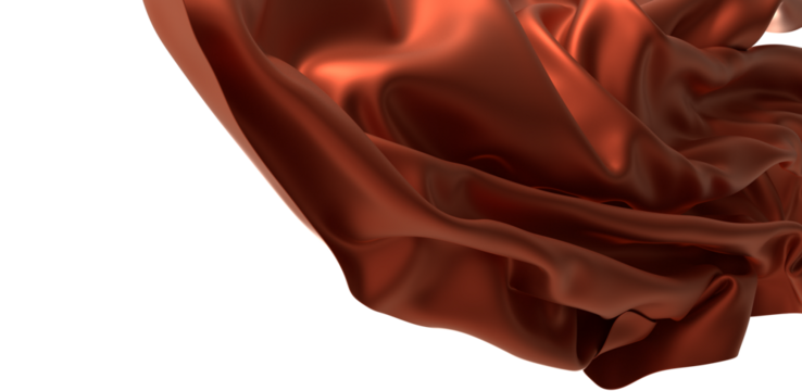 Abstract Draped Burnt Orange Silk Fabric