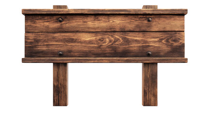 Fototapeta premium Rustic Wooden Signpost Blank Message Board, on transparent background , png