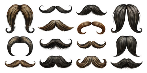 mustache set isolated on white background 
Png
