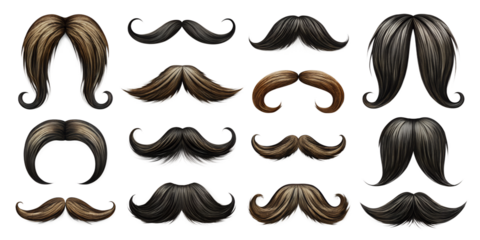 mustache set isolated on white background 
Png