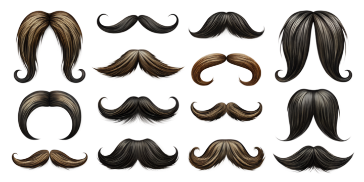 mustache set isolated on white background 
Png