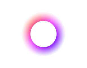 A bright, circular halo with a gentle gradient from pink to purple, and a glowing center.